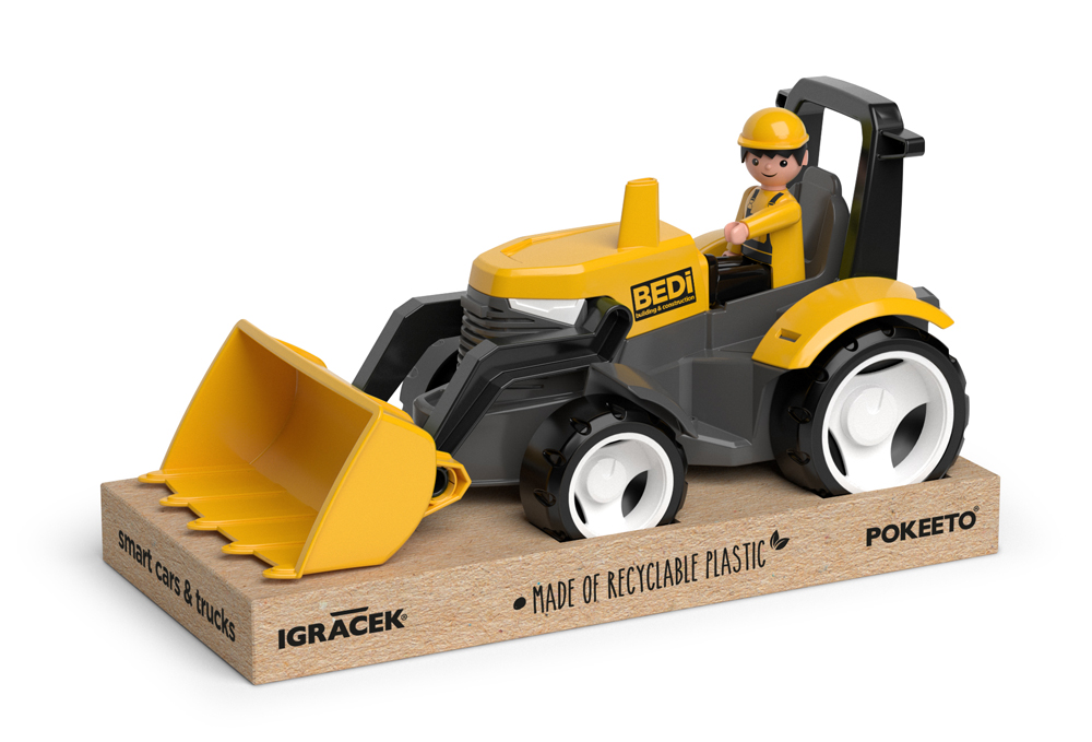 ECO MultiGO Žlutý traktor s radlicí, figurka Igráček