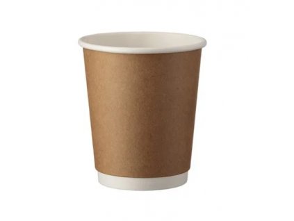 Papierový pohár dvojitá stena 250ml/8oz O 80mm kraft  (25ks)