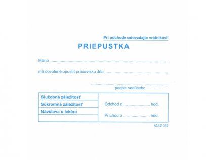 10448 priepustka a7 100list