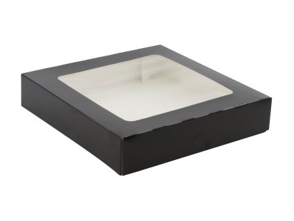 Krabicka na sushi box 250x250x50mm cierna s oknom
