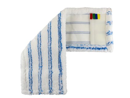 Nahrada na mop Super 40 cm plochy, prskany/ biely s modrymi pasikmi