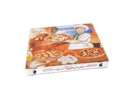 Krabica na pizzu z vlnitej lepenky 32,5x32,5x3cm (100ks)