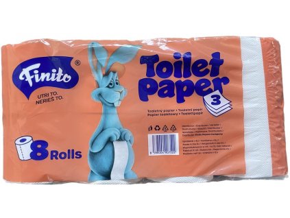 Toaletny papier FINITO 11-18m, 3vr 100% celuloza (8ks)