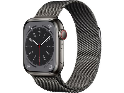 Chytré hodinky Apple Watch Series 8 GPS + Cellular 41mm pouzdro z grafitově šedé nerezové oceli - grafitově šedý milánský tah