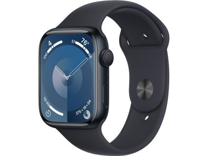 Chytré hodinky Apple Watch Series 9 GPS 45mm pouzdro z temně inkoustového hliníku - temně inkoustový sportovní řemínek - S/M