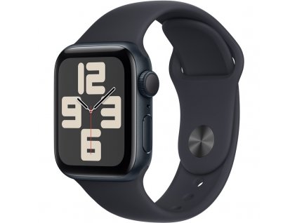 Chytré hodinky Apple Watch SE 2023 GPS 40mm pouzdro z temně inkoustového hliníku - temně inkoustový sportovní řemínek - M/L
