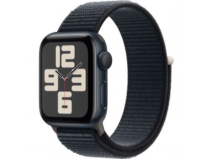 Chytré hodinky Apple Watch SE 2023 GPS 40mm pouzdro z temně inkoustového hliníku - temně inkoustový provlékací sportovní řemínek