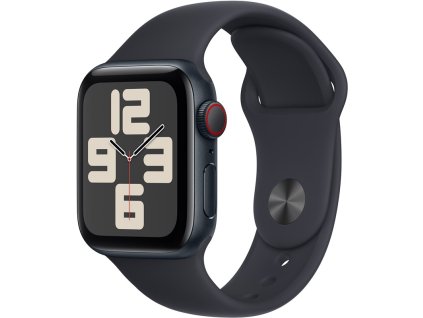 Chytré hodinky Apple Watch SE 2023 GPS + Cellular 44mm pouzdro z temně inkoustového hliníku - M/L temně inkoustový sportovní řemínek