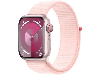 Chytré hodinky Apple Watch Series 9 GPS + Cellular 45mm pouzdro z růžového hliníku - světle růžový provlékací sportovní řemínek