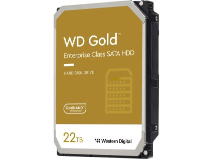 HDD 3,5" Western Digital Gold Enterprise Class 22TB SATA 6 Gb/s, rychlost otáček: 7200 ot/min, 512MB cache
