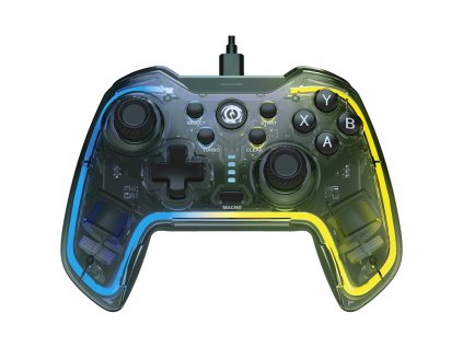 Gamepad Canyon GP-2 RGB 4v1 (Nintendo Switch, Android TV, PC, PS3) - průhledný