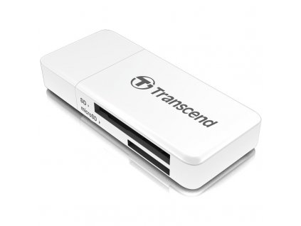 Čtečka paměťových karet Transcend RDF5, USB-A/SDHC, SDXC, microSDHC, microSDXC - bílá