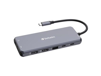 USB Hub Verbatim USB-C Pro Multiport 14 Port - stříbrný