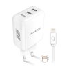 Nabíječka do sítě Aligator Power Delivery 40W, 2xUSB-C + kabel pro Apple - bílá