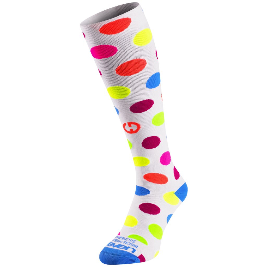 Eleven kompresné podkolienky Dots Color White (Veľkosť XL (45 - 48))