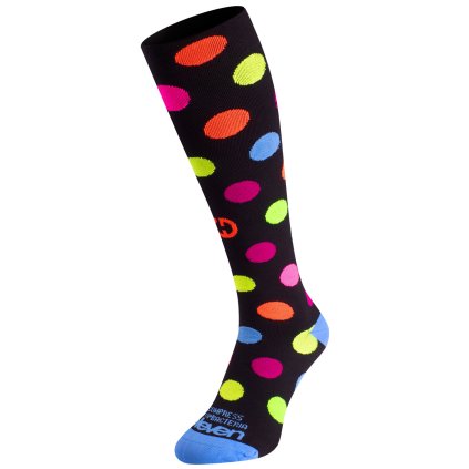 Eleven kompresné podkolienky Dots Black (Veľkosť XL (45 - 48))