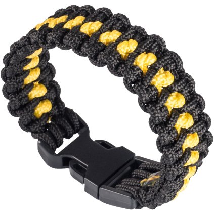 Paracord náramok Flash Black/Yellow (Veľkosť XL)