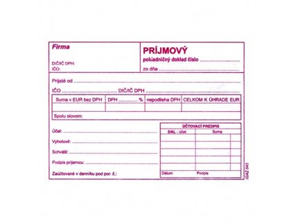 prijmovy pokladnicny doklad s dph a6 43 php