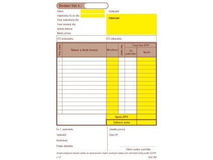 dodací list 298