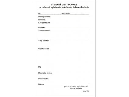Výmenný list - poukaz A6 100list, IGAZ 202