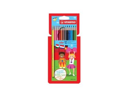 farebne ceruzky sest hranne stabilo 12 roznych farieb