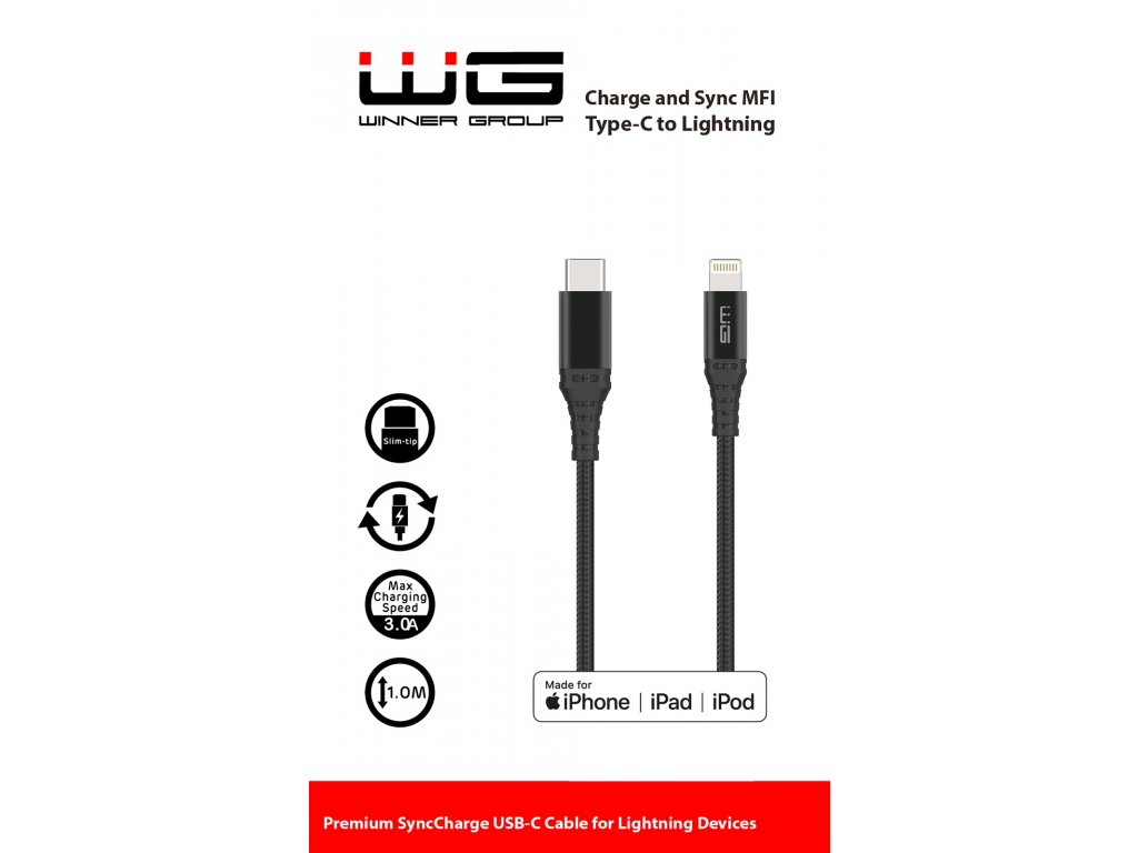 Datový kabel Type-C/Lightning (1m) (Černý)