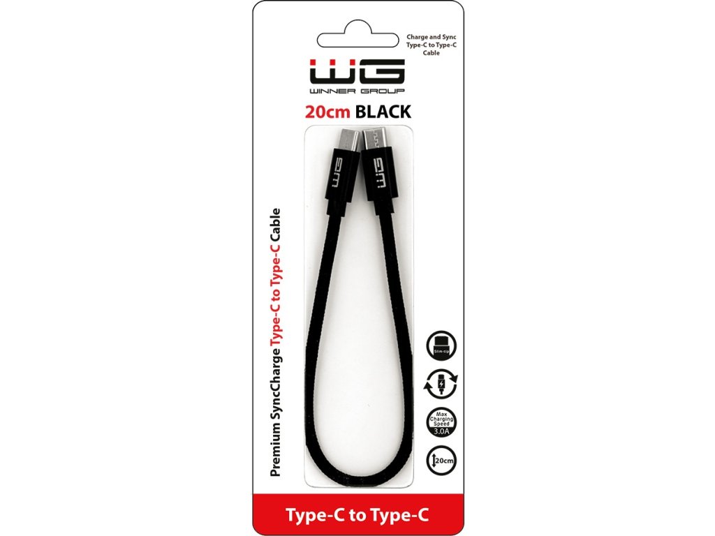 Datový kabel Type-C/Type-C 20cm (Černý)