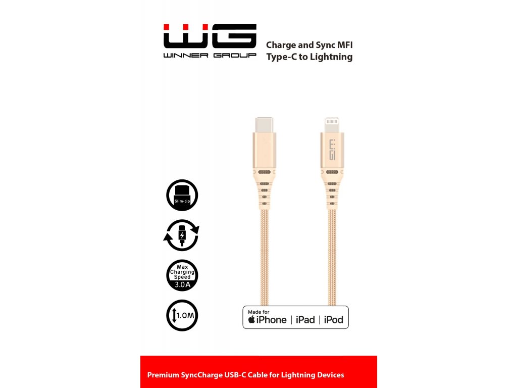 Datový kabel Type-C/Lightning (1m) (Zlatý)