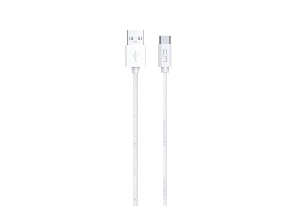 Datový kabel Type C-USB-A/2m/3A/nylon braided/bílý