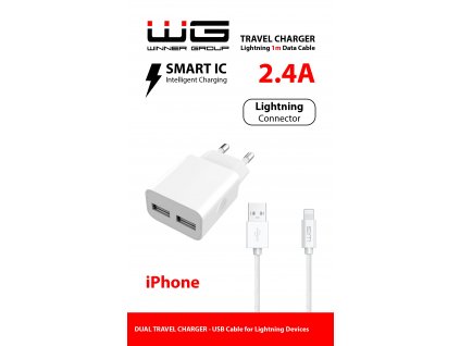 DUAL USB Charger 2,4A + MFI APPLE Cable