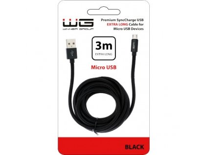 Datový kabel Micro USB (3m) (Černý)