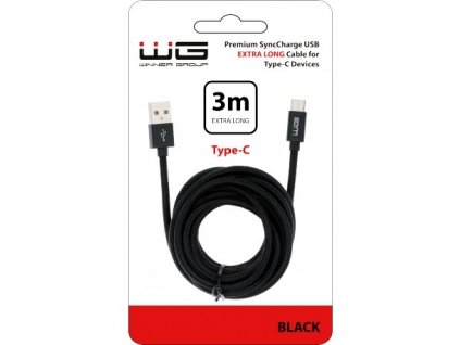 Datový kabel Type C USB (3m) (Černý)