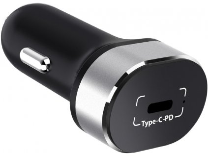 Autonabíječka 1xUSB-C-PD 20W/5V-9V-12V Type-C kabel (Černá)