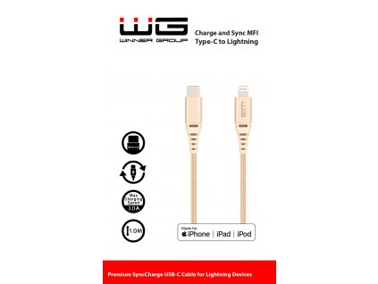 Datový kabel Type-C/Lightning (1m) (Zlatý)