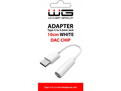 Adaptér Type C + 3,5mm jack-DAC chip (Bílý)