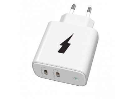 Síťová nabíječka 2xUSB-C 40W/USB-C PD20W+USB-C PD20W (Bez kabelu) (Bílá)