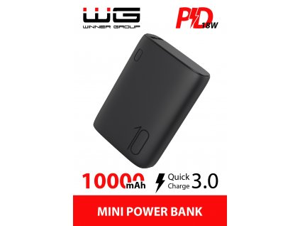 Powerbank 10000 mAh - QC3.0 and PD (output+input) (Černá)