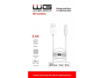 Datový kabel Lightning MFi-USB-A (Bílý)