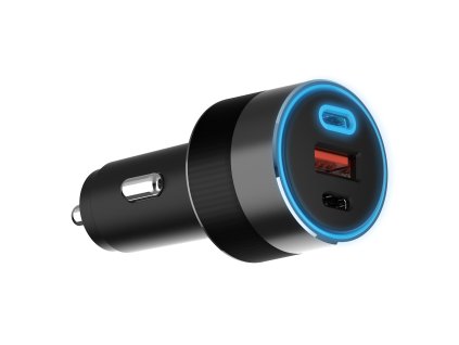 Autonabíječka 3xUSB 130W/USB-C PD 100W (silver grey black)
