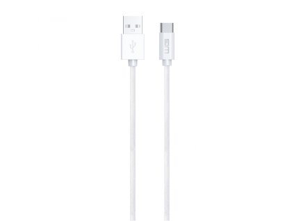 Datový kabel Type C-USB-A/2m/3A/nylon braided/bílý