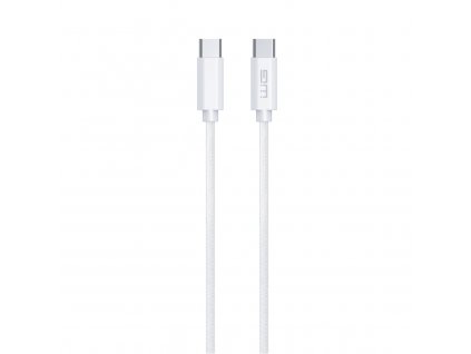 Datový kabel Type-C (male) to Type-C (male)/cotton braided/eco cable/bílý/2m/3A