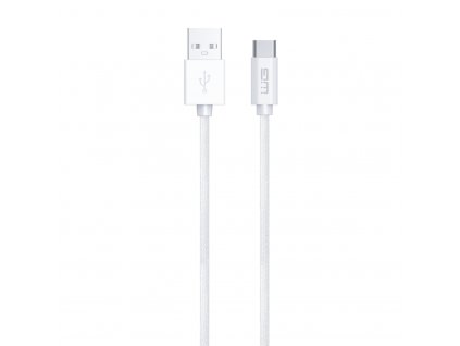Datový kabel USB-A (male) to Type-C (male)/cotton braided/eco cable/bílý/1m/3A