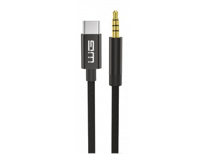 Kabel Type C (male) na AUX 3,5mm jack (male)/1,5m/with DAC chip/černý