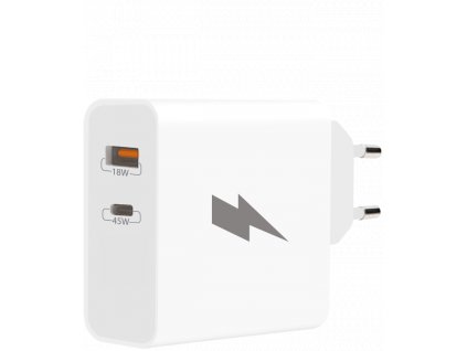 Síťová nabíječka 2xUSB/USB-C PD45W+USB-A QC3,0 18W/bílá