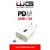 Síťová nabíječka 1xUSB-C/PD 20W/5V-9V-12V/bez kabelu (Bílá)