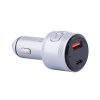 Car charger - FM transmitter - QC 3.0 18W with USB-C slot 30W PD (Silver)