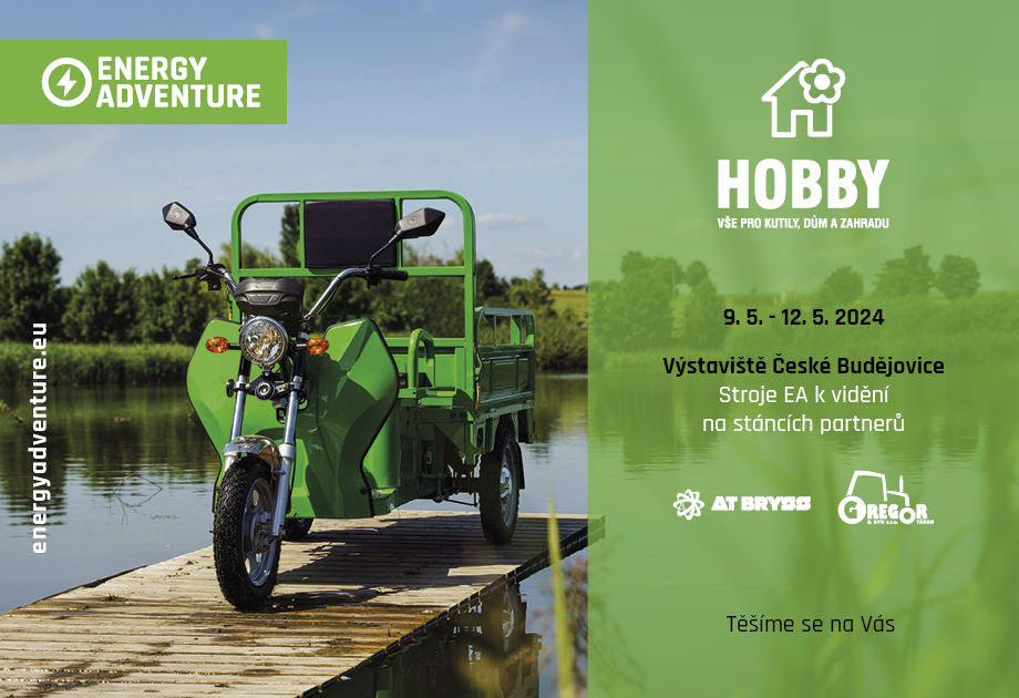 Elektrické tříkolky, skútr i dětské motorky k vidění na Hobby 2024