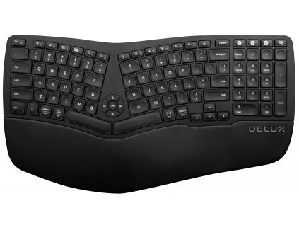 Delux Bluetooth Wireless Keyboard 2,4G+BT 5.0 černá