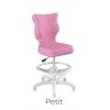 Entelo PETIT 4 Ergonomicky tvarovaná dětská židle  s podpěrou pro nohy bílá kostra růžová - Jasmíne 08