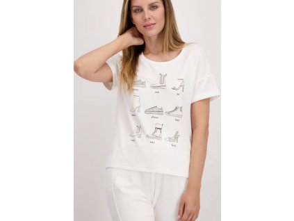 Jersey Shirt mit Aufdruck und Strass Weiss Off White monari 48353 450x675@2x